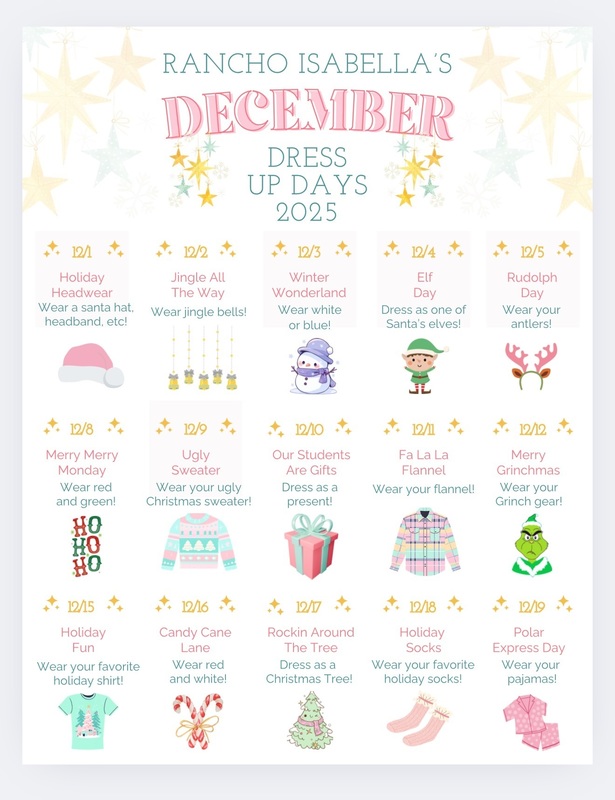 Holiday shop, music Program, holiday dress up days