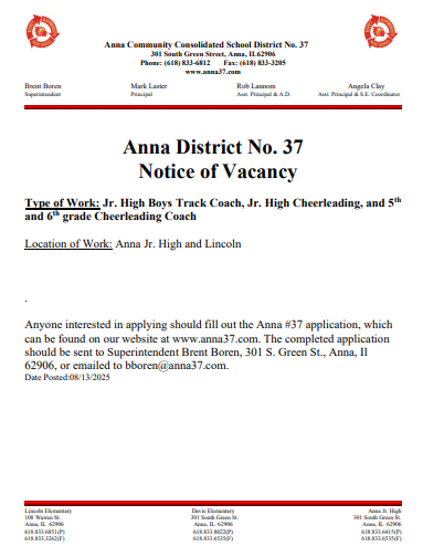 Boys Track  and 5/6 Cheer Coaches Needed!