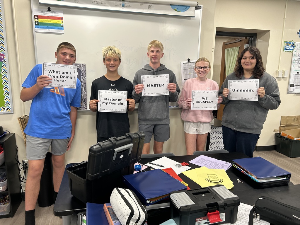 These 8th grade students solved puzzles the fastest to win the Lab Safety Breakout Box Challenge!