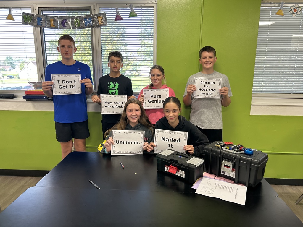 These 8th grade students solved puzzles the fastest to win the Lab Safety Breakout Box Challenge!