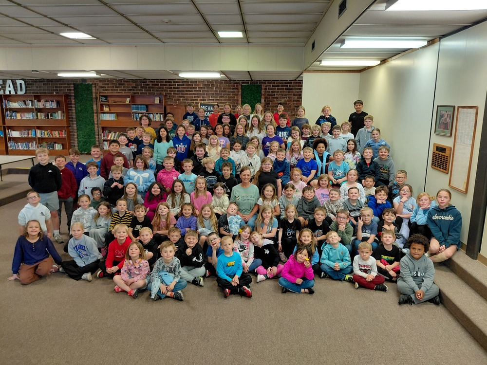 Ag in classroom Students with retiring Ag-in-Classroom Teacher Paula Janson
