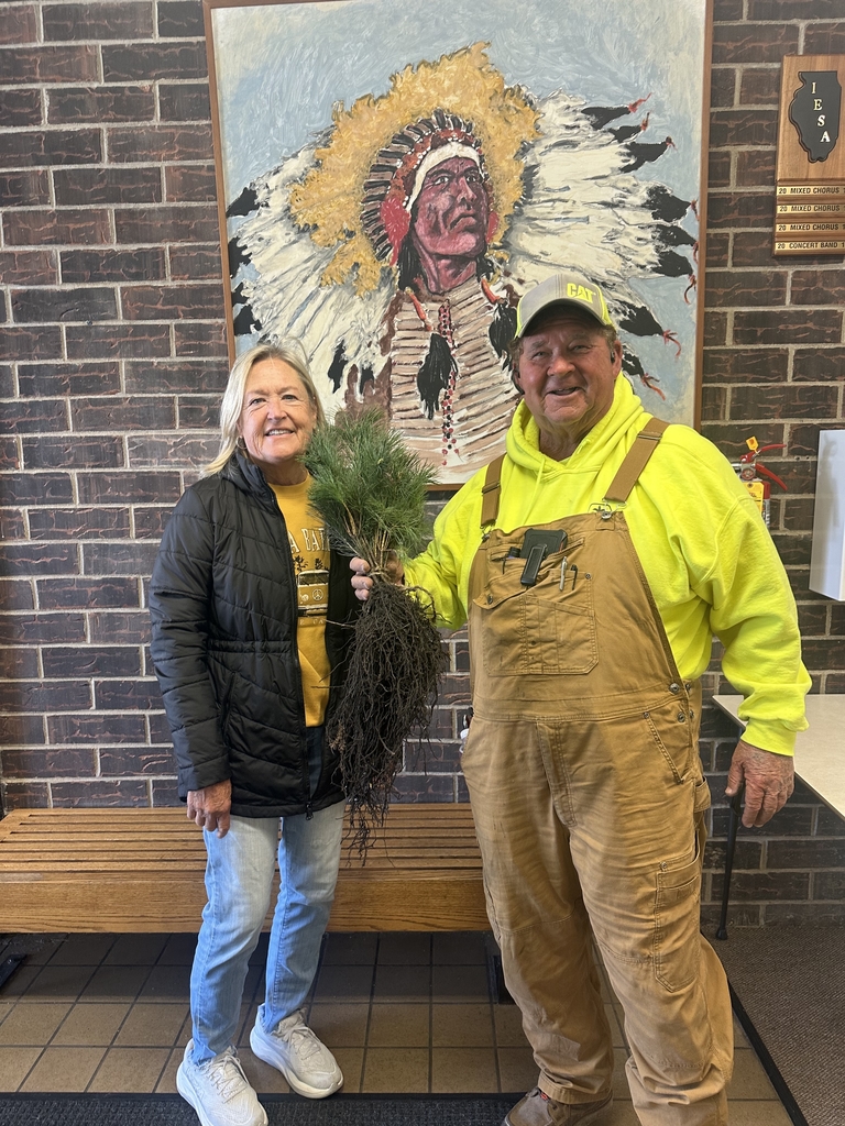 Rock and Marla Katschnig donated trees to the Annawan Grade School