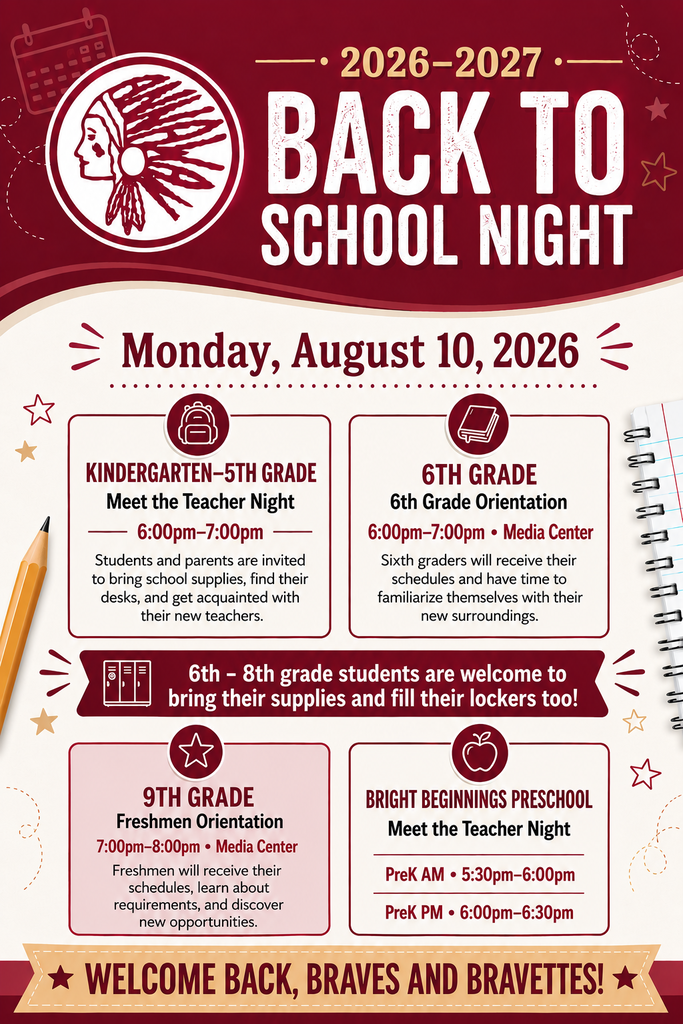 back to school night - August 10, 2026 from 6pm - 7pm and freshman orientation from 7pm - 8pm, preschool orientation from 5:30-6:00pm for AM, and 6:00-6:30pm for PM