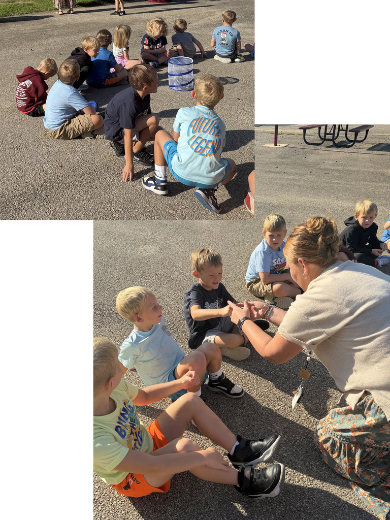 Mrs. Arnold's 1st grade class releasing butterflies