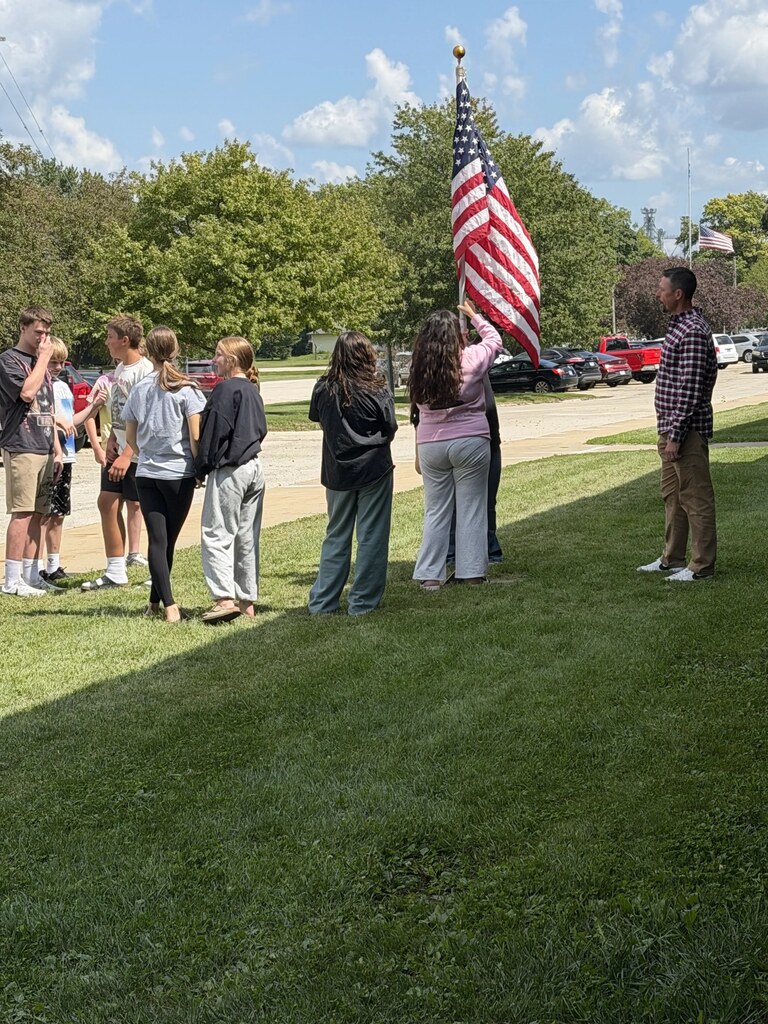 Mr. Reakes 8th grade class learns the proper flag etiquette!