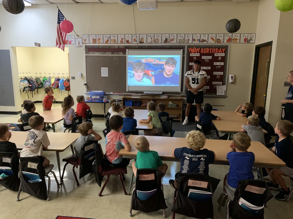 Our Kinders wish Mr. Ryder and the Titans good luck tonight!