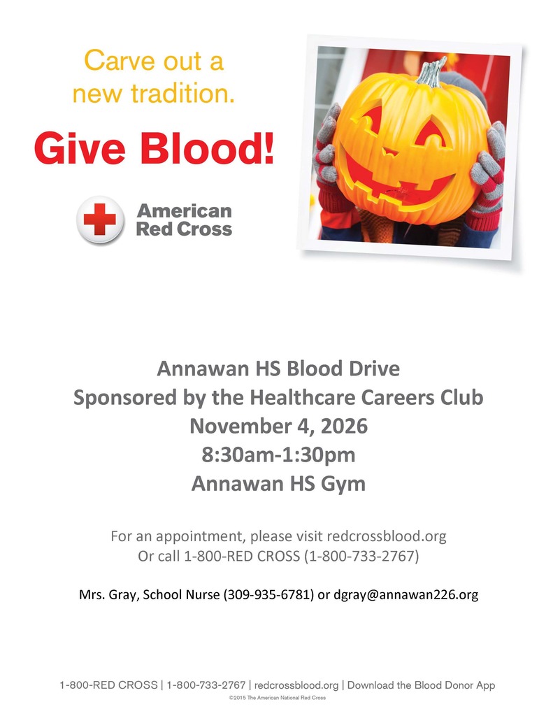 blood drive information - november 4, 2026 - 8:30am to 1:30pm