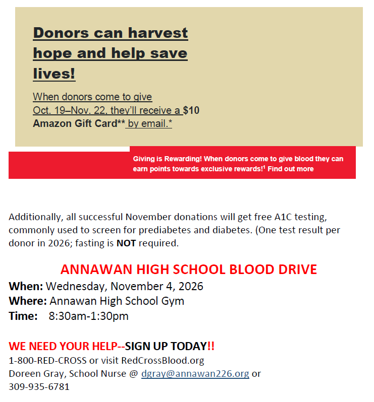 blood drive flyer - november 4, 2026