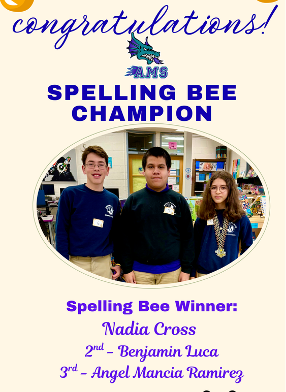 Spelliong Bee top 3 at AMS