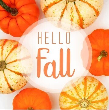 Hello Fall with pumpkins
