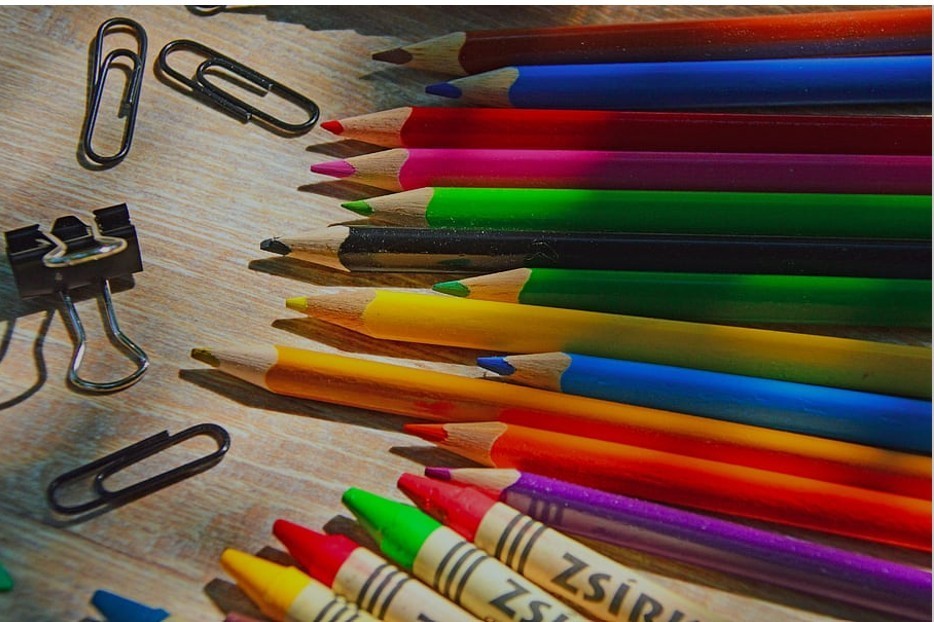 pencils and crayons
