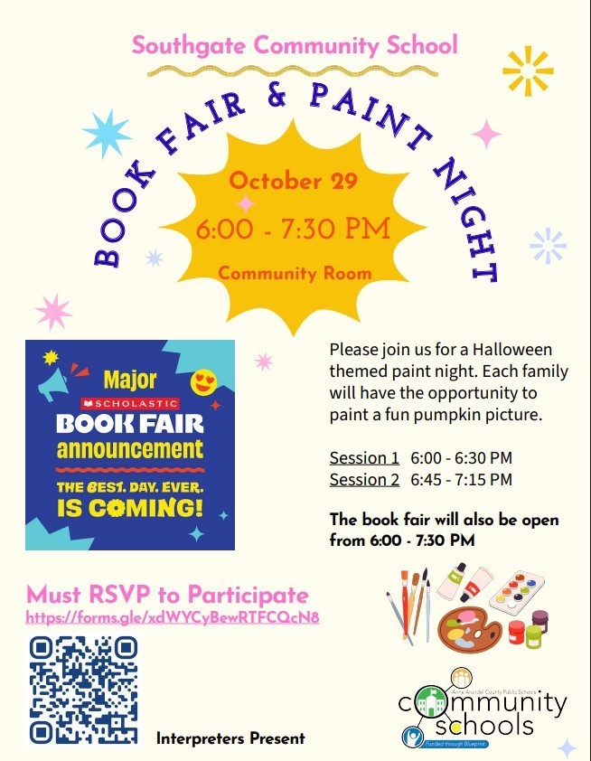 Book Fair and Paint Night Flyer