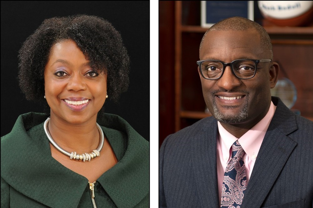 Boarad President Gloria Dent and Superintendent of Schools Dr. Mark Bedell