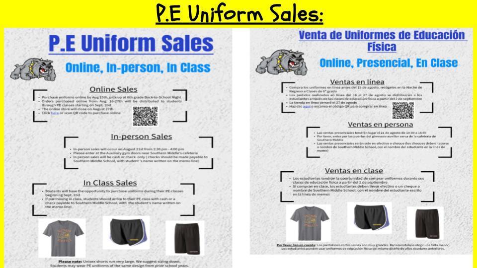 PE Uniform Sales
