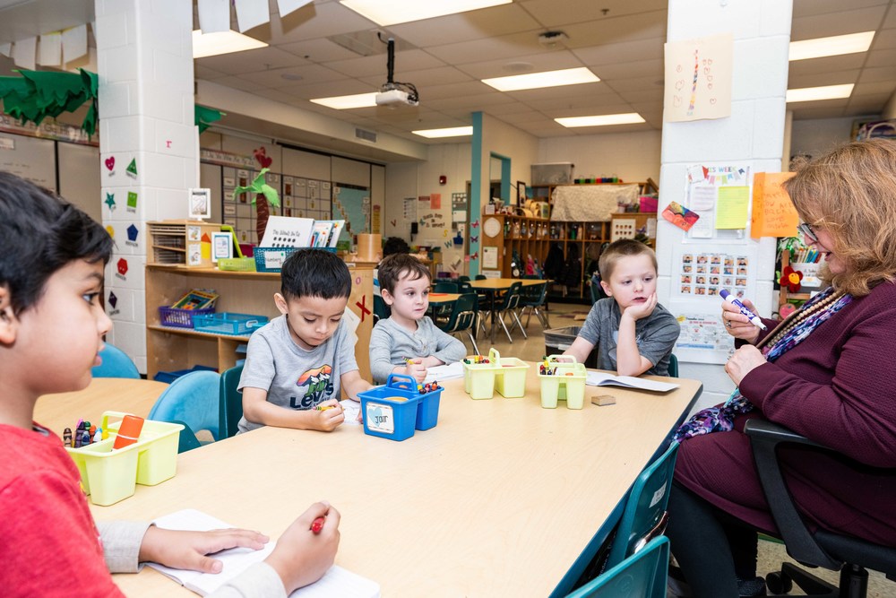 PreKindergarten class with students and teacher