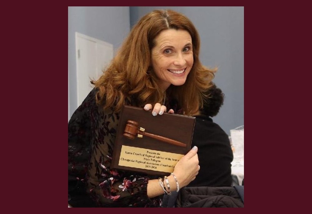 Stacy Pellegrin with award