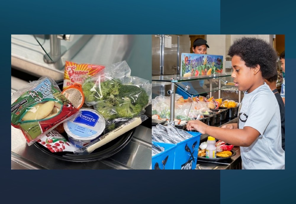 Student purchasing school meals