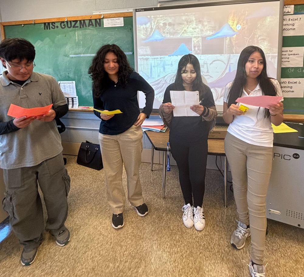 8th graders reading poems