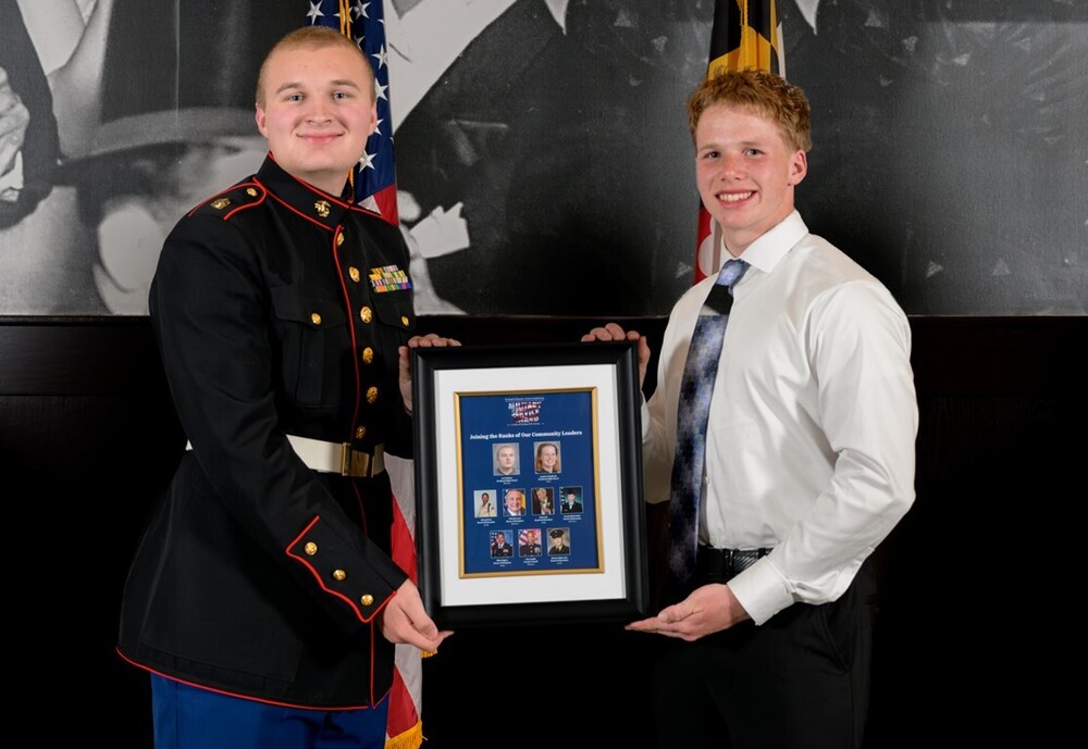 Military Service Award winners Jacob Blunt and Landon Chubbuck