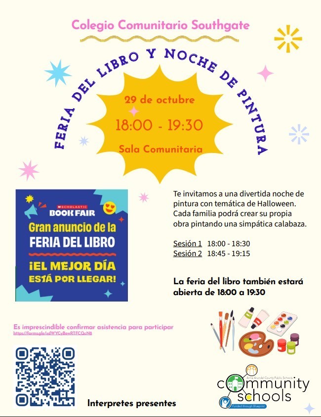 Paint Night and Book Fair Flyer (Spanish)