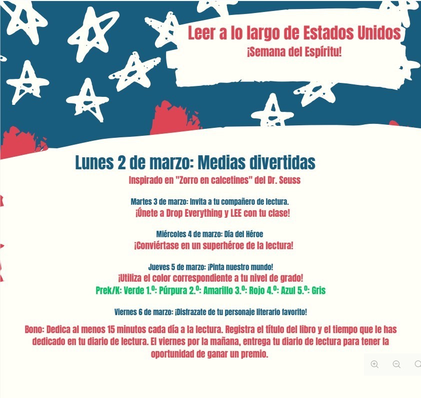 Read Across America Spirit Week Spanish