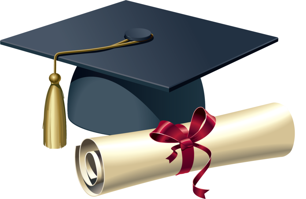 Graduation cap and scroll