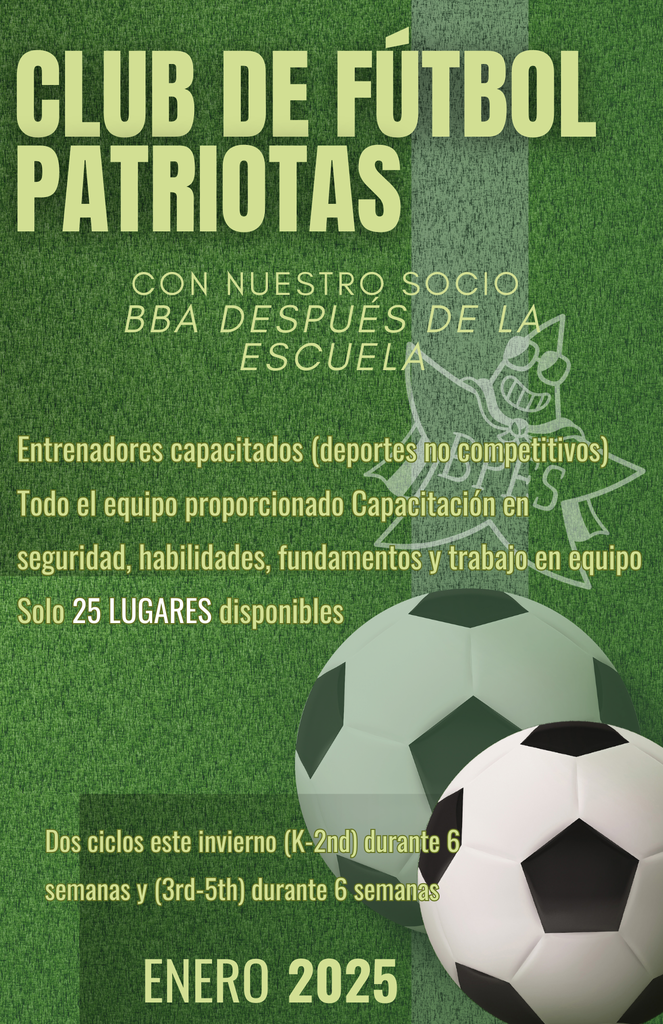 Soccer club is coming - sign your kiddo up today!
