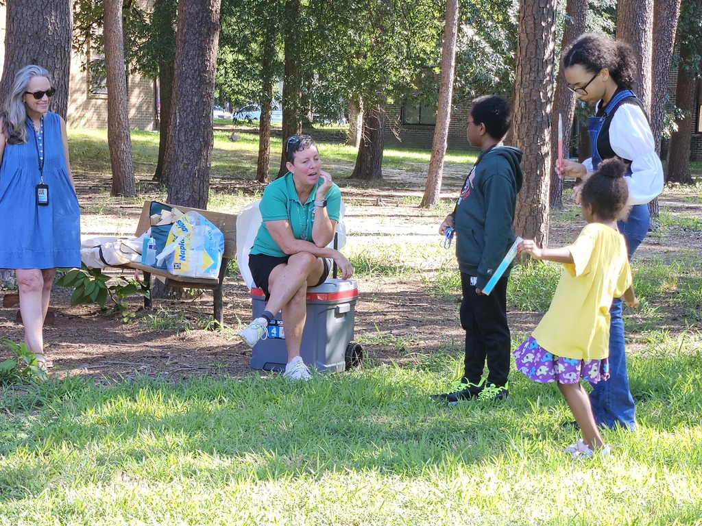 students with Principal Dowling