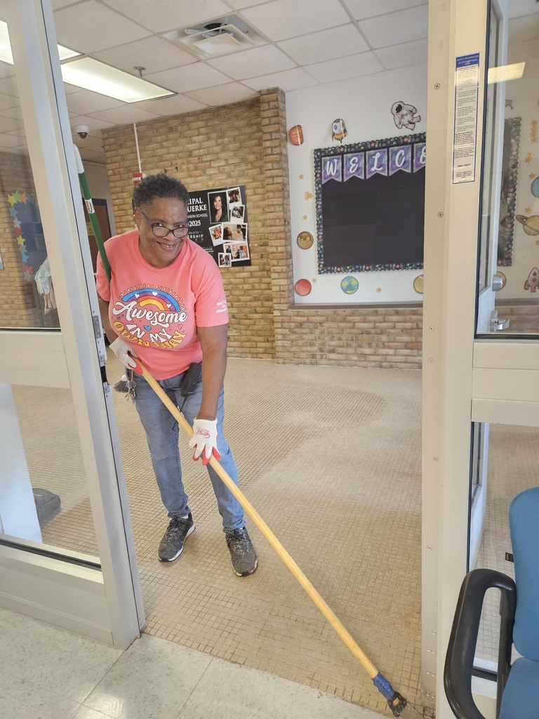 custodian scrapping floor