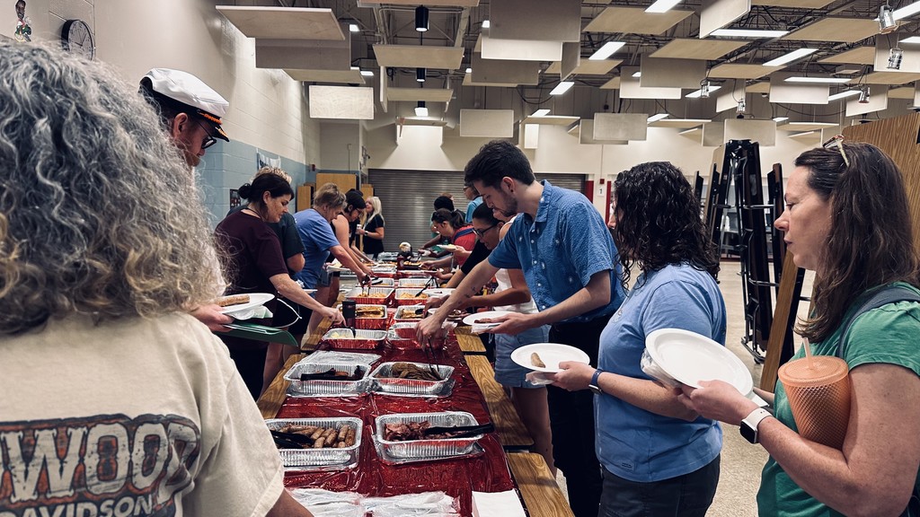 Teachers enjoying breakfast