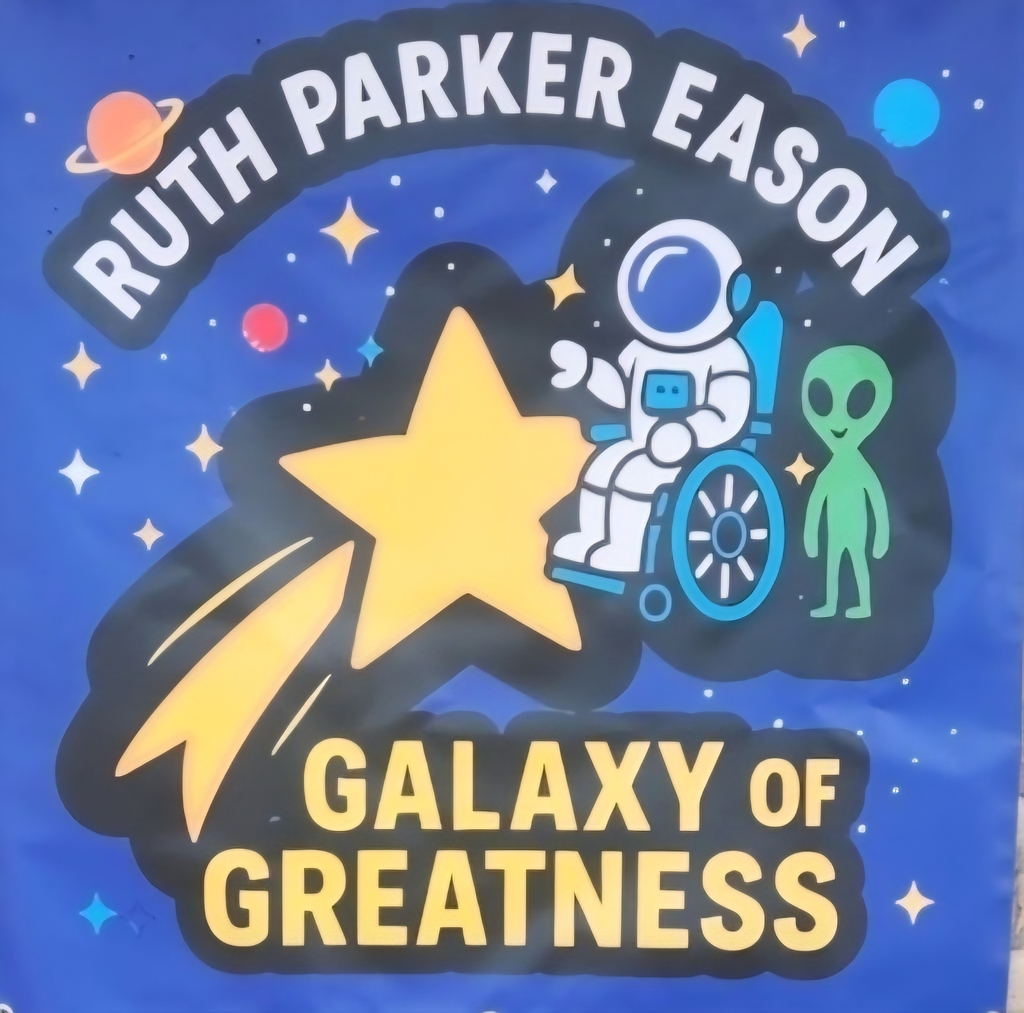 School banner with Galaxy image
