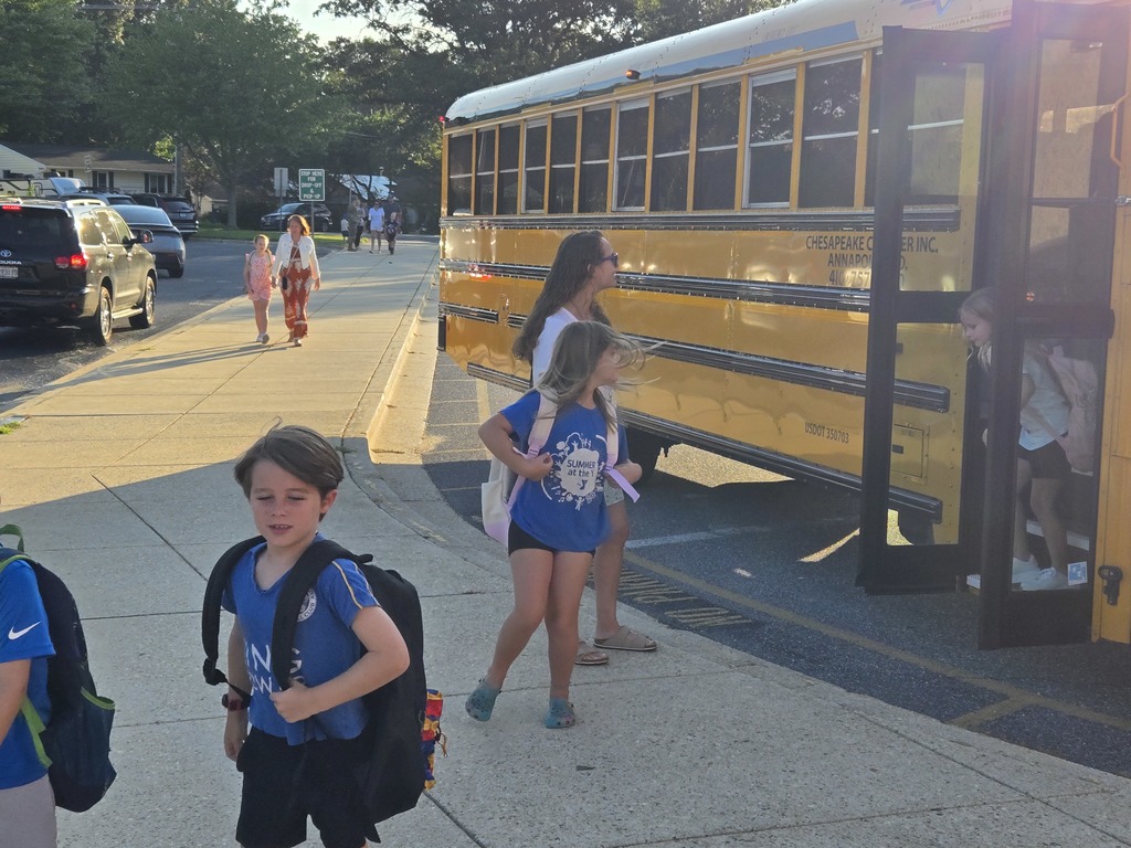 Students getting off bus