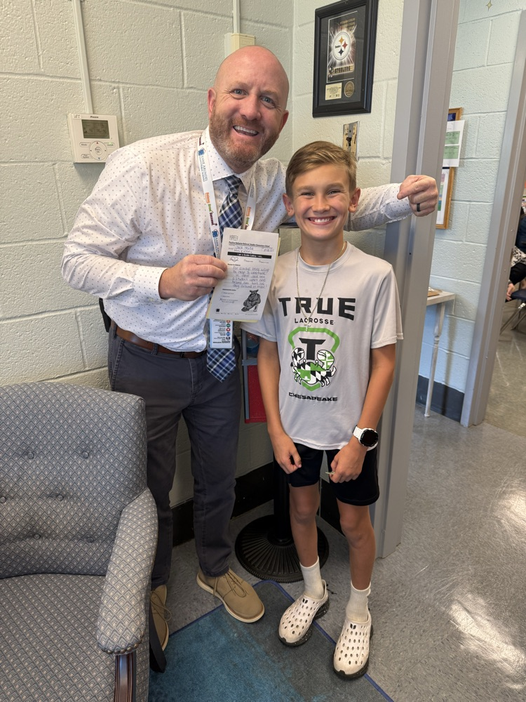 student with principal