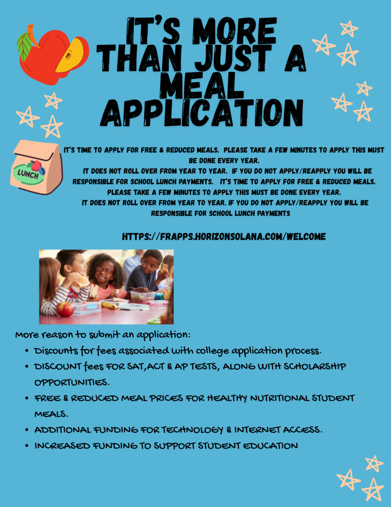Time to apply for free and reduced meals