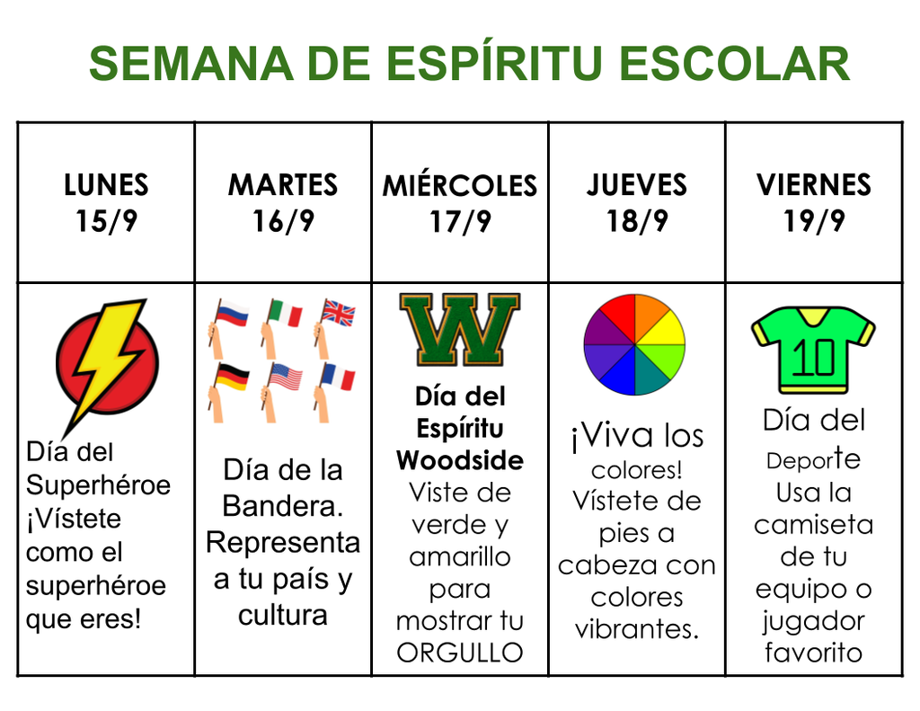 Super Hero Spirit Week Spanish