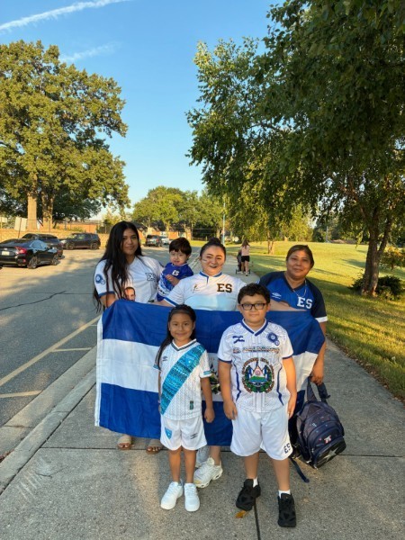 Families greeting students