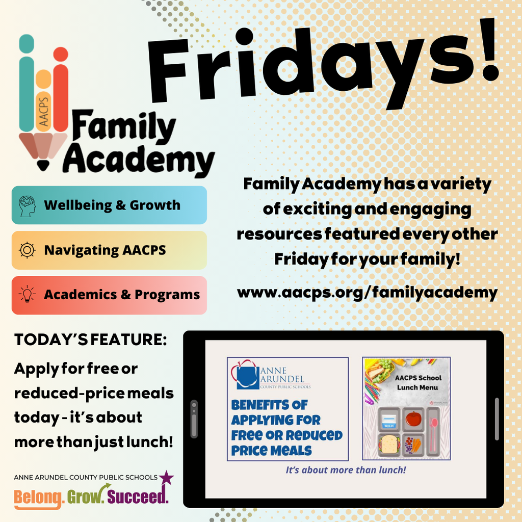 It's Family Academy Friday! Check out the Family Academy Newsletter at https://aacps.edurooms.com/engage/family-academy/newsletters/family-academy-fridays-9-19-25. Visit the Family Academy anytime at www.aacps.org/familyacademy or in Spanish at www.aacps.org/academiafamiliar! #AACPSFamily #BelongGrowSucceed