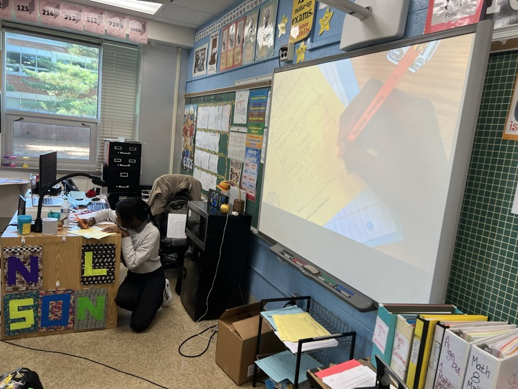 student teaching the class 