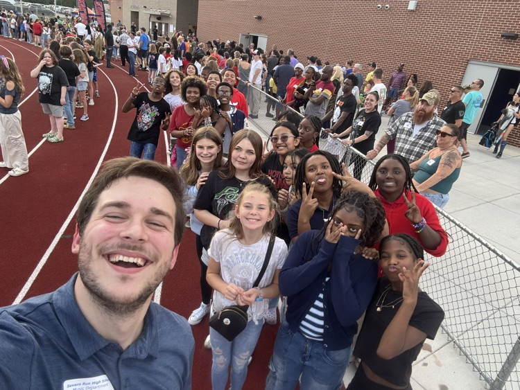 Mr Hawkins with students 