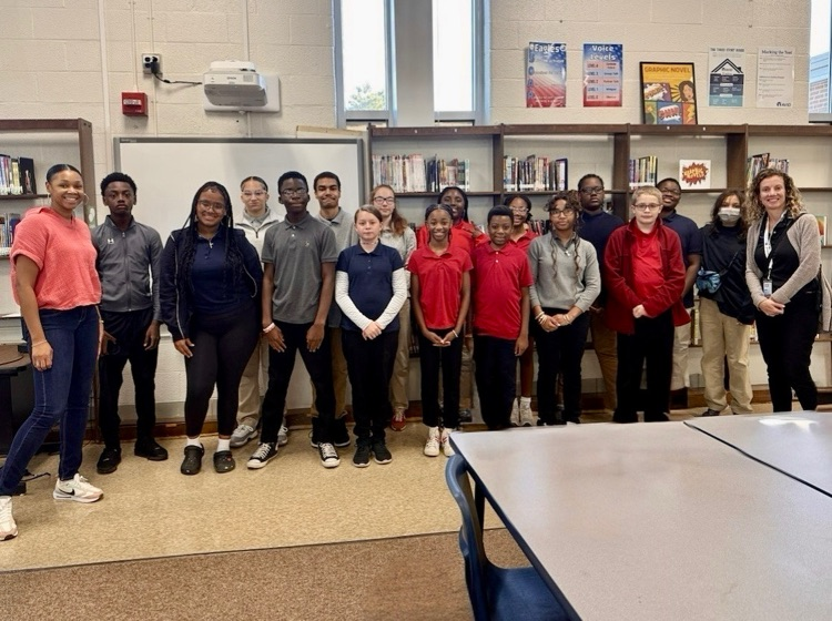 students smiling with ms mcvey