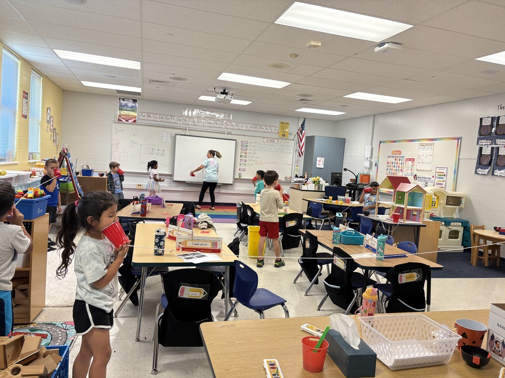 Kindergarten students at Tracey's ES exploring their sense of hearing while exploring their IBPYP unit of inquiry.