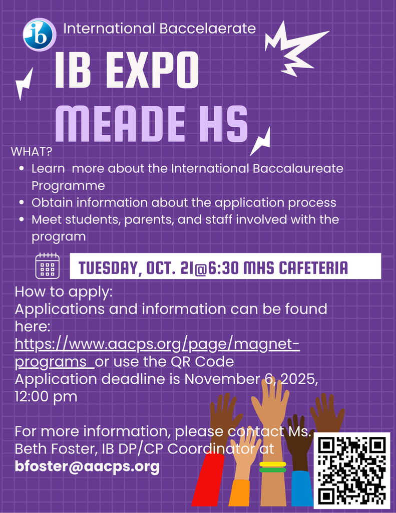 IB Expo at Meade High School Flyer Oct. 21 at 6:30pm