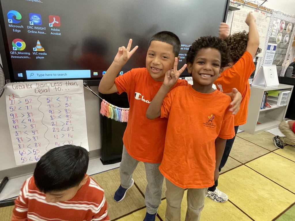 Students dressed in orange for Unity Day