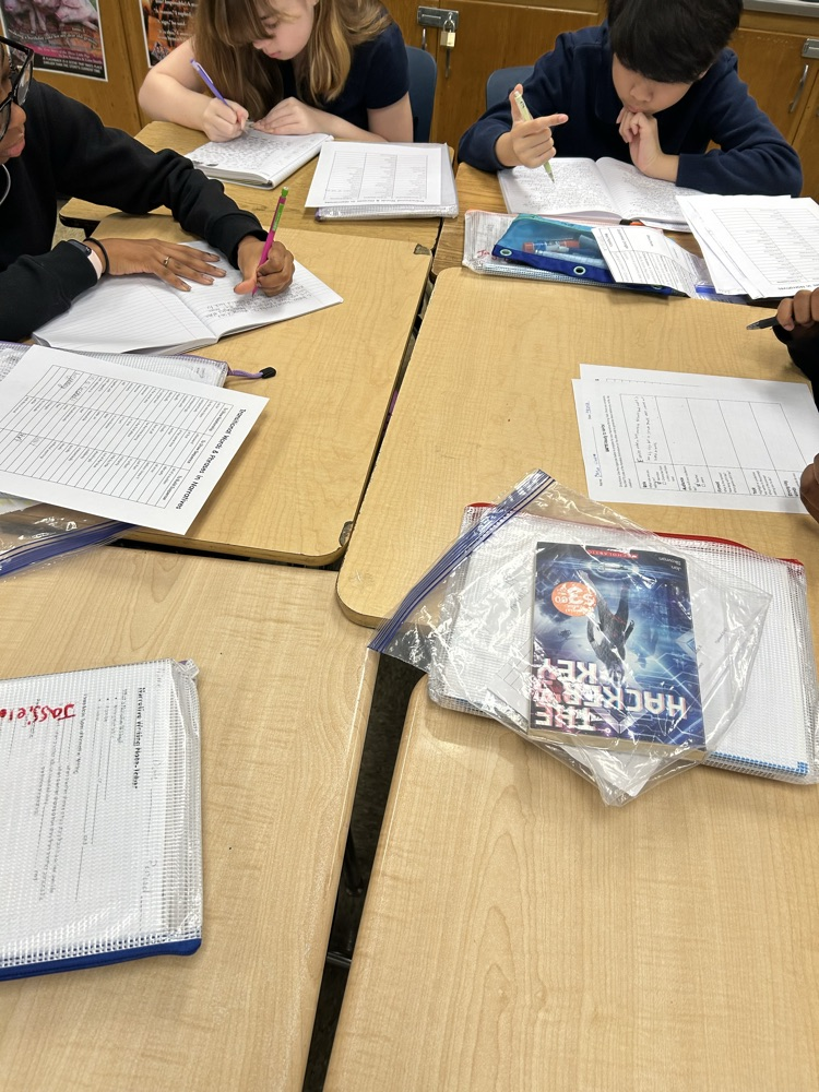 students writing