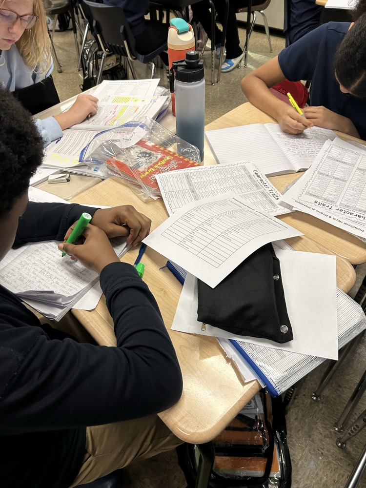 students writing