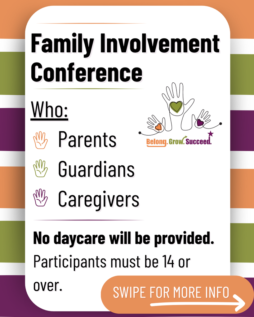 Family Involvement Conference Sat. Nov. 8, 9 am - 1:30 pm at AACC
