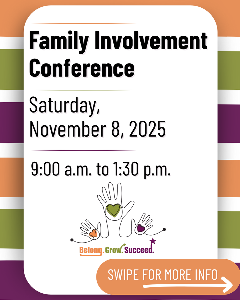 Family Involvement Conference Sat. Nov. 8, 9 am - 1:30 pm at AACC