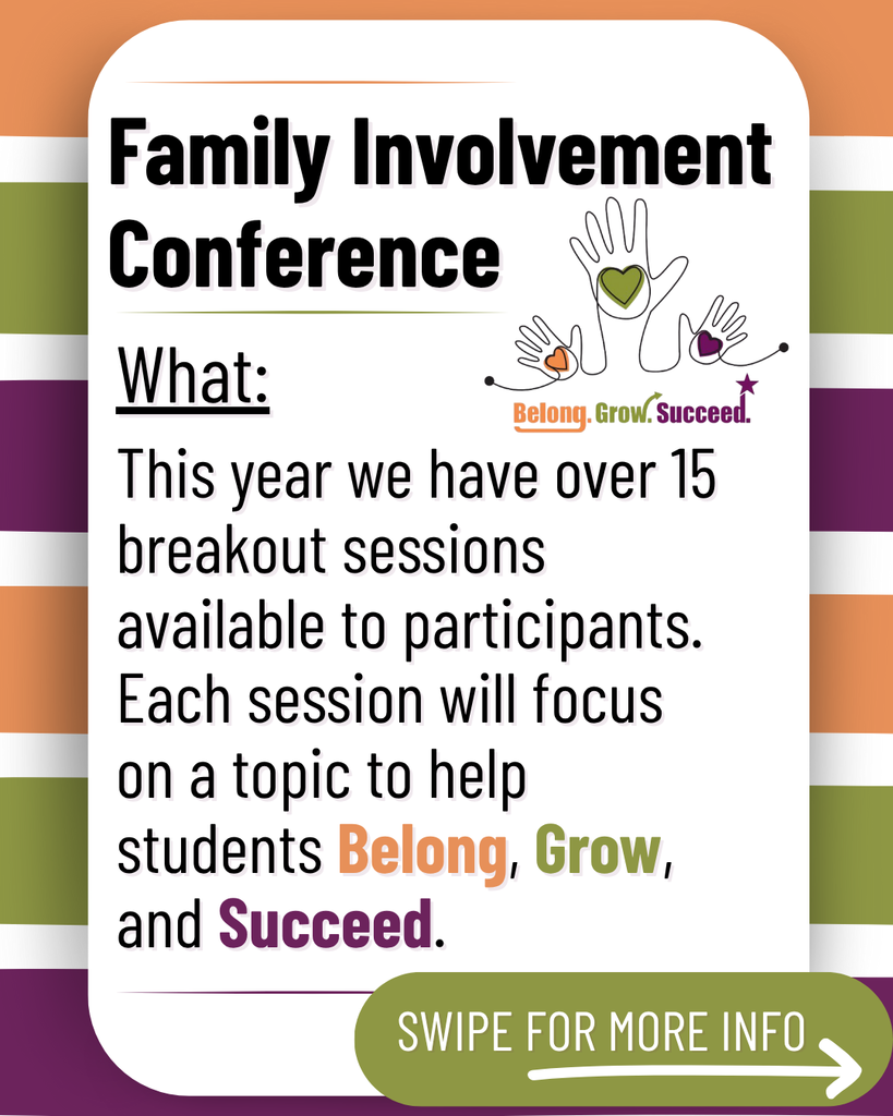 Family Involvement Conference Sat. Nov. 8, 9 am - 1:30 pm at AACC
