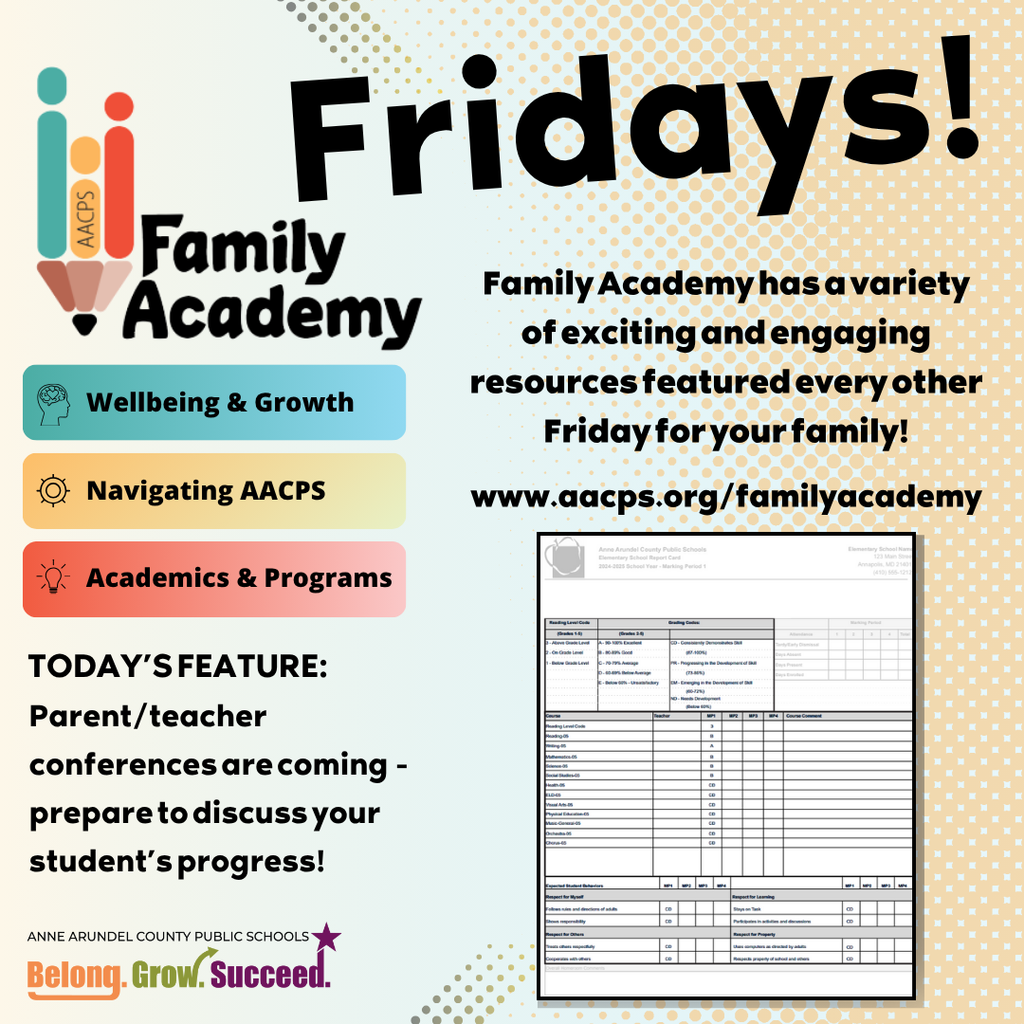 It's Family Academy Friday! Check out the Family Academy Newsletter at https://aacps.edurooms.com/engage/family-academy/newsletters/family-academy-fridays-11-7-25. Visit the Family Academy anytime at www.aacps.org/familyacademy or in Spanish at www.aacps.org/academiafamiliar! #AACPSFamily #BelongGrowSucceed