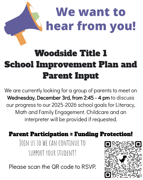 Woodside Title 1  School Improvement Plan and Parent Input 